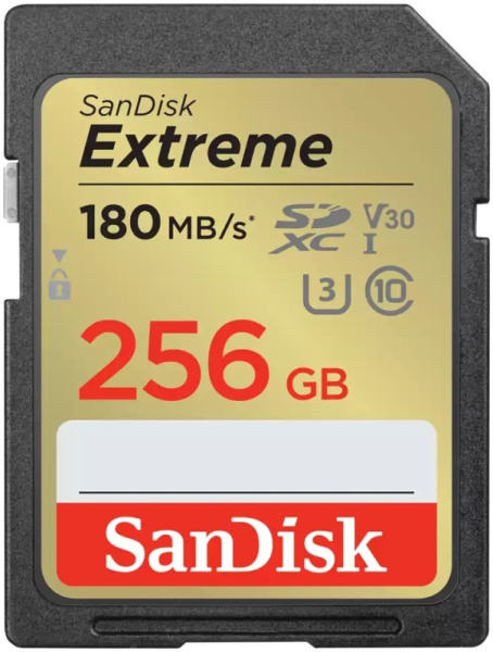 Память SanDisk EXTREME UHS-I (SDXC) 256 Gb class 10 180mb/s