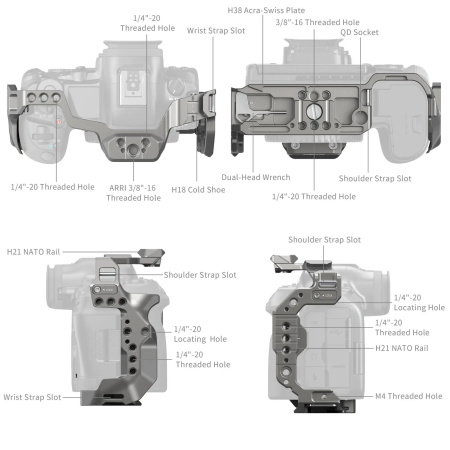 Клетка SmallRig 4977 HawkLock для Canon R5 Mark II