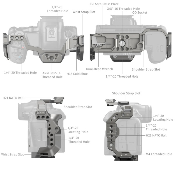 Клетка SmallRig 4977 HawkLock для Canon R5 Mark II